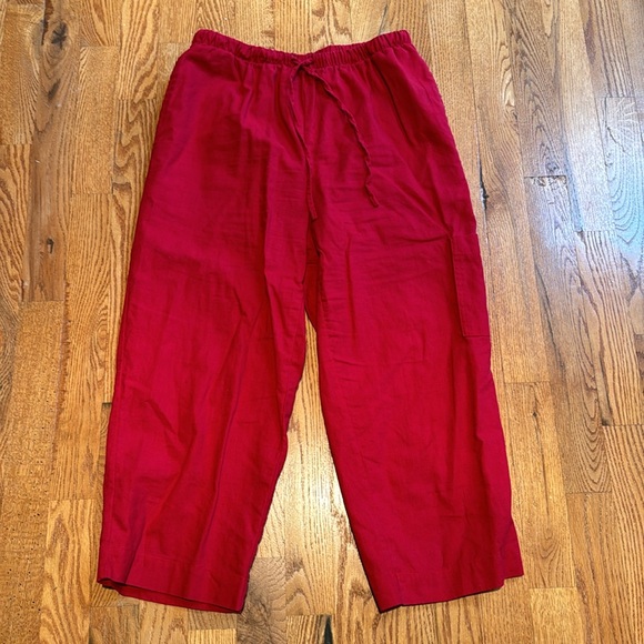 Liz Baker linen cotton blend shirt and pants set in red size medium petite - Picture 7 of 11